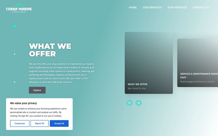Screenshot of cobramarineservices.co.uk