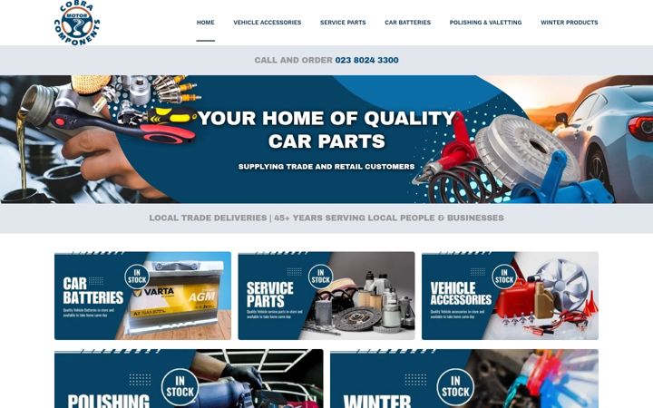 Screenshot of cobramotorcomponents.co.uk