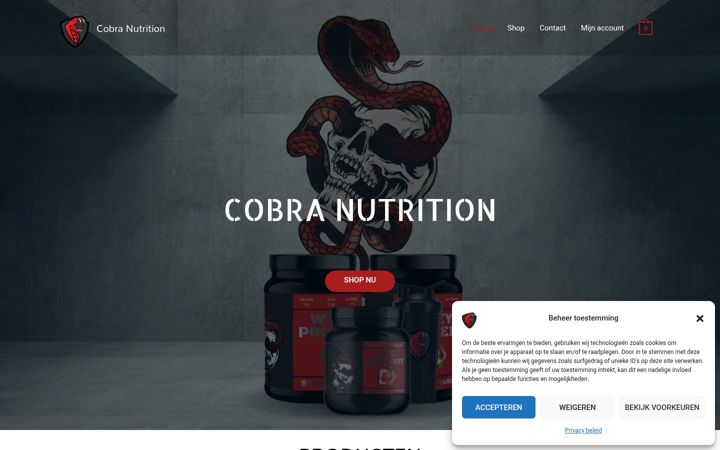 Captura de pantalla de cobranutrition.nl