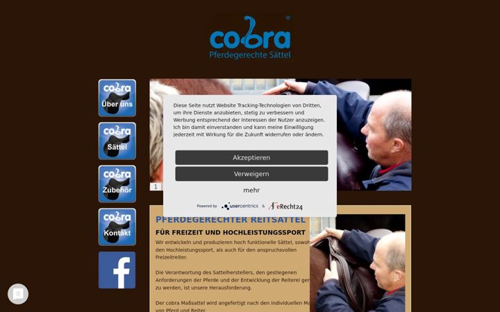 Screenshot of cobrasaettel.de