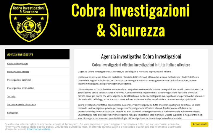 Screenshot of cobrasicurezza.com