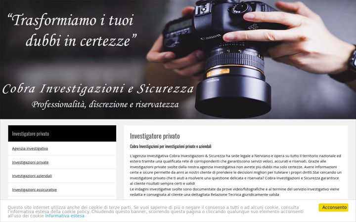 Screenshot of cobrasicurezza.it