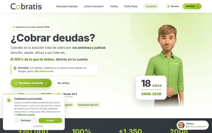 Captura de ecrã de cobratis.es