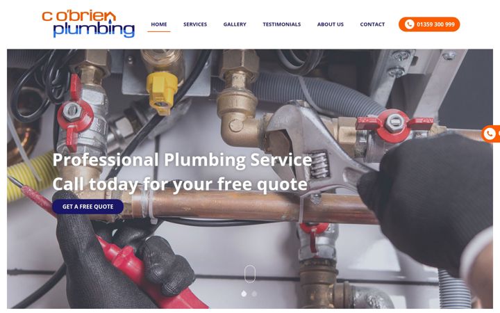 Screenshot of cobrienplumbing.co.uk