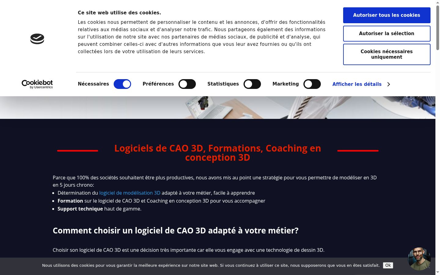 Screenshot of the consent banner shown before any interaction