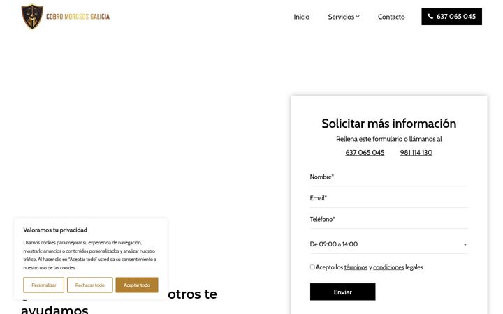 Screenshot of cobrodemorososgalicia.es