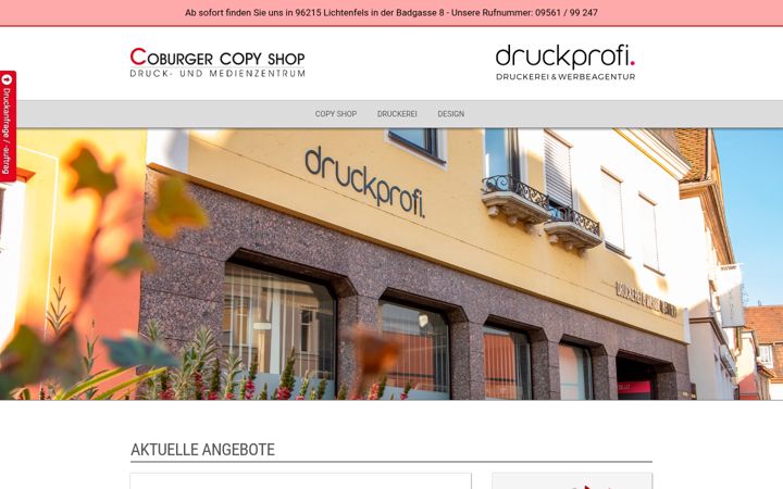 Screenshot of coburger-copy-shop.de