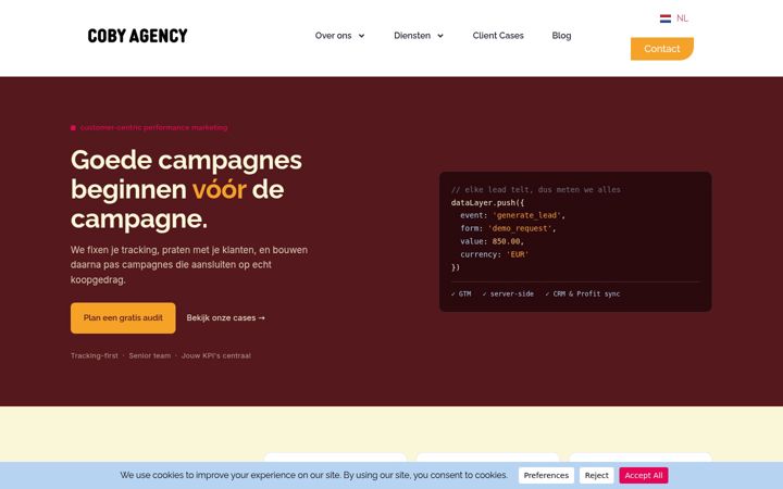 Screenshot of cobyagency.com