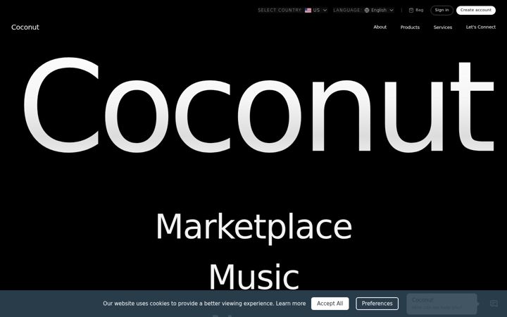 Screenshot of coc0nut.com