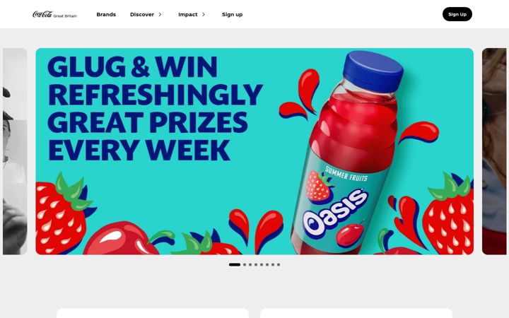 Snímek obrazovky coca-cola.co.uk