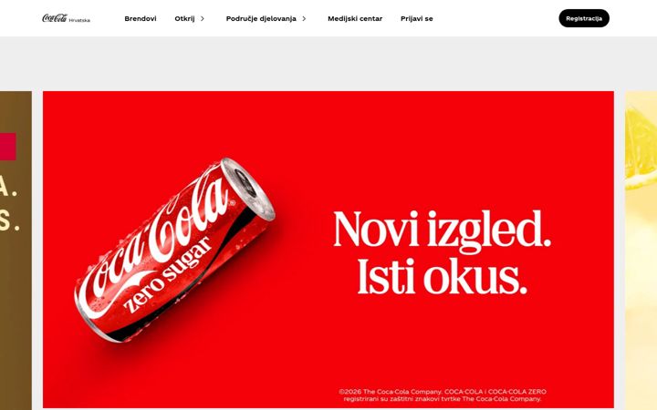 Screenshot van coca-cola.hr