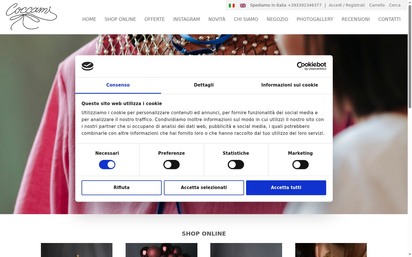 Skärmbild av samtyckesbannern som visades före någon interaktion