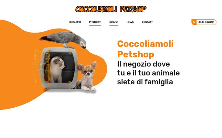Screenshot of coccoliamolipetshop.it