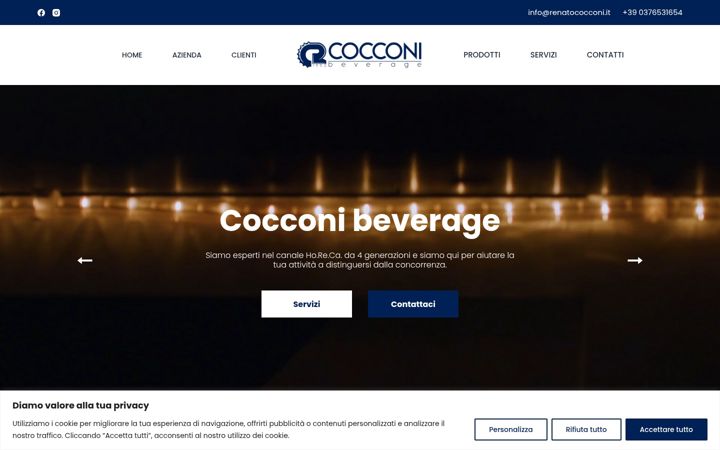Screenshot ta' cocconibeverage.it