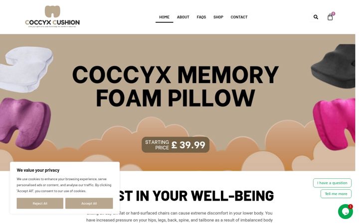 Zrzut ekranu coccyx-cushion.co.uk