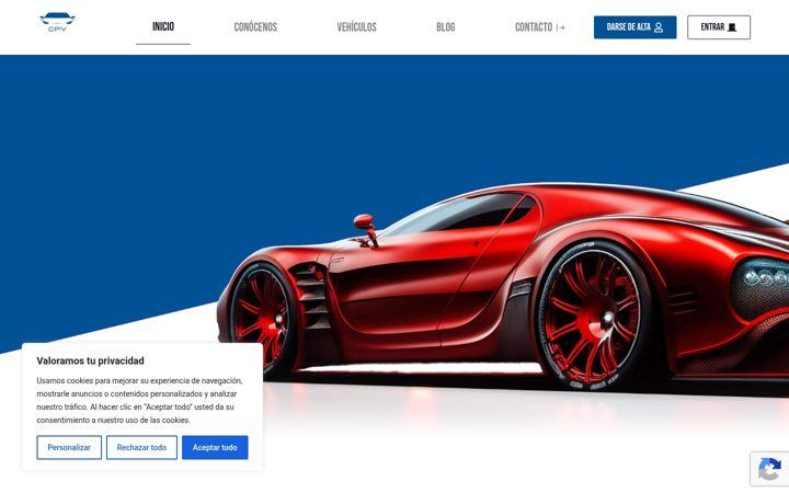 Screenshot of cochesporvalor.com