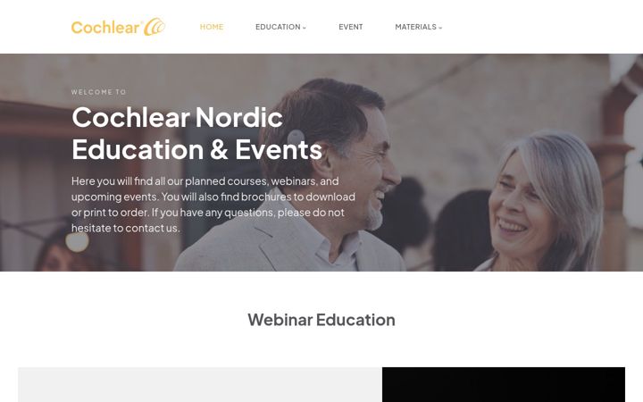 Екранна снимка на cochlearevents.com