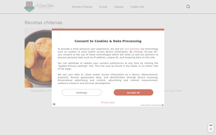 Screenshot of cocinachilena.cl