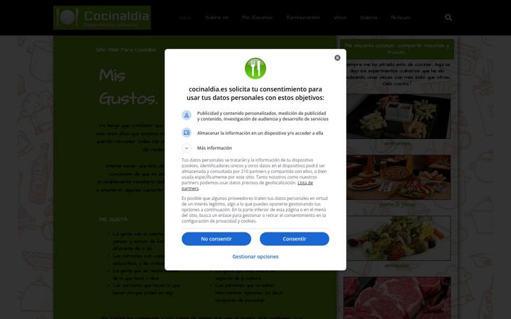 Captura de ecrã de cocinaldia.es