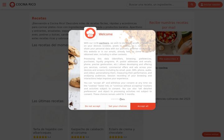 Captura de ecrã de cocinarico.es