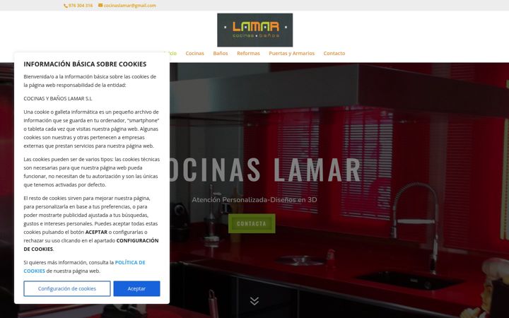 Screenshot of cocinaslamar.com