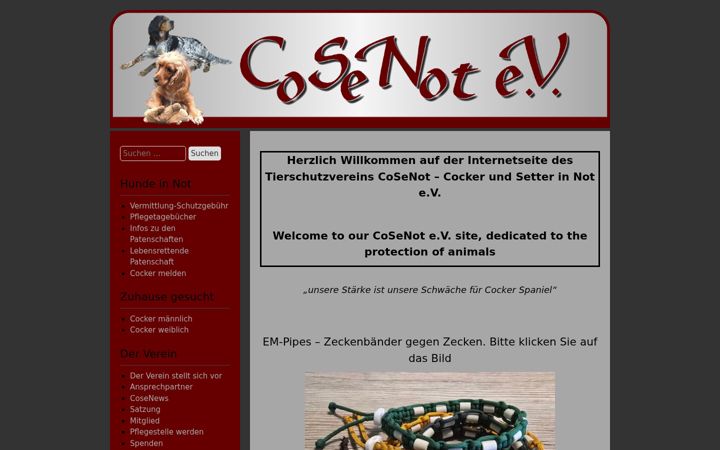 Screenshot of cocker-und-setter-in-not.de