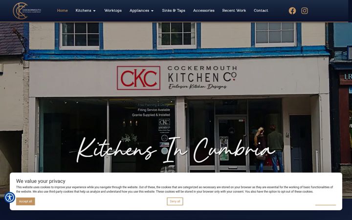 Screenshot of cockermouthkitchenco.co.uk