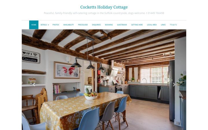 Screenshot of cockettsholidaycottage.co.uk