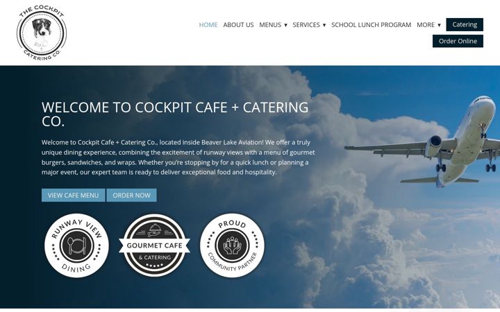 Screenshot of cockpitcatering.com