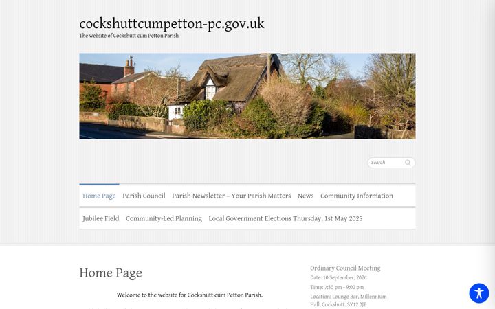 Screenshot of cockshuttcumpetton-pc.gov.uk