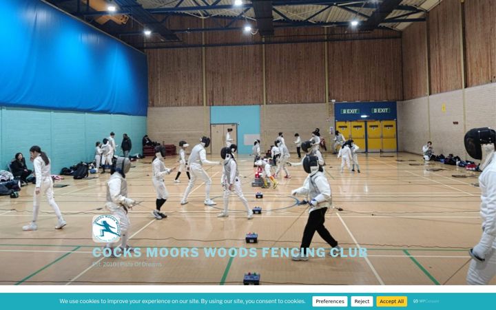 Screenshot of cocksmoorswoodsfencingclub.org.uk