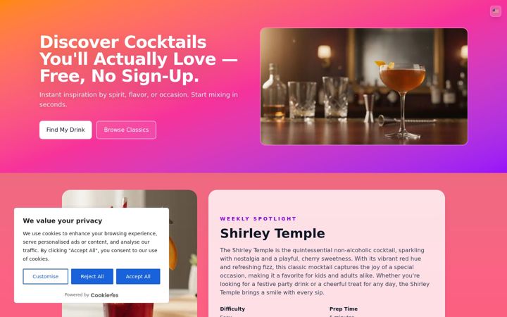 Screenshot of cocktail-maestro.com