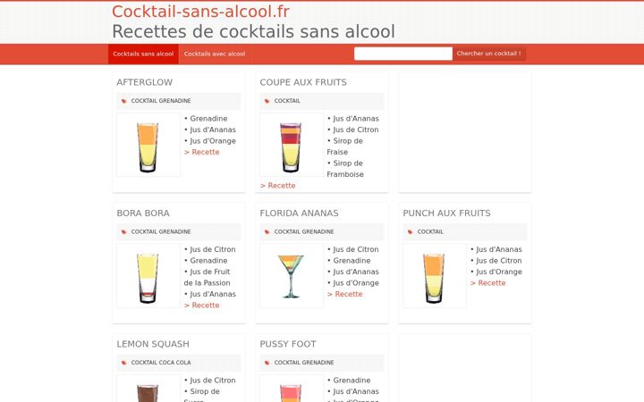 Screenshot of cocktail-sans-alcool.fr