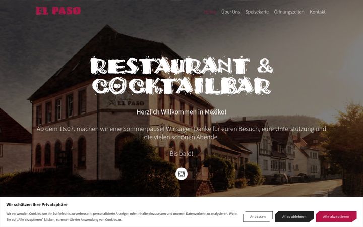 Screenshot of cocktailbar-elpaso.de