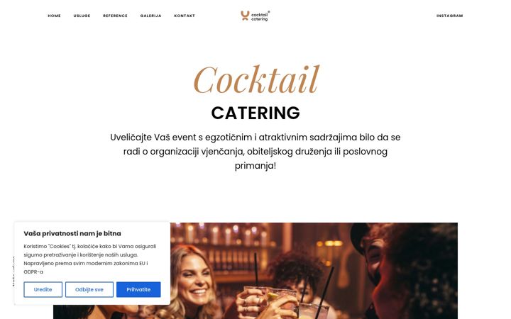 Screenshot van cocktailcatering.hr