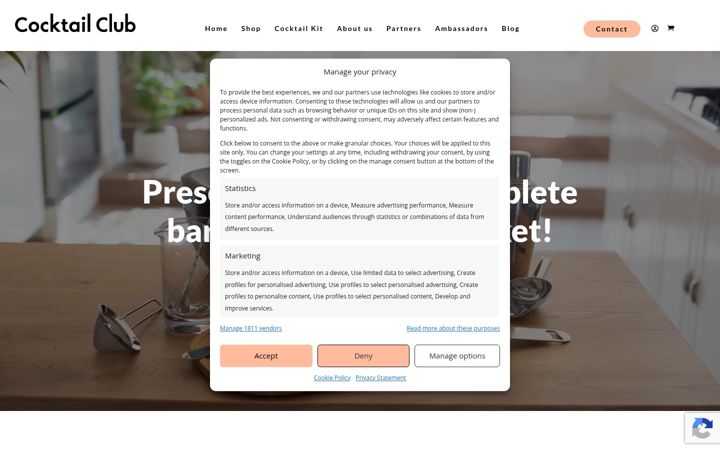 Screenshot of cocktailclubtools.com