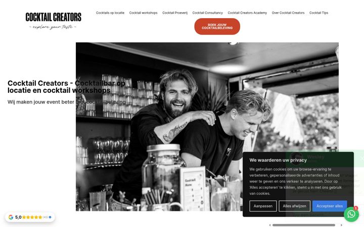 Screenshot of cocktailcreators.nl