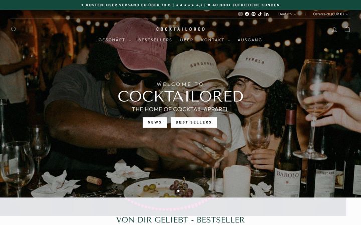 Screenshot of cocktailored.at