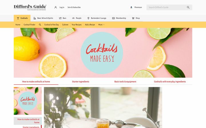 Screenshot of cocktailsmadeeasy.com