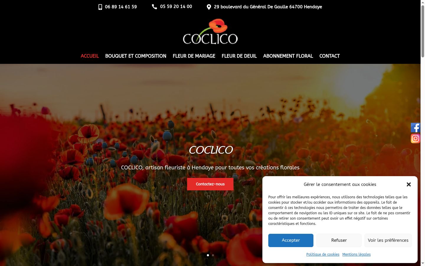 Screenshot del banner di consenso mostrato prima di qualsiasi interazione