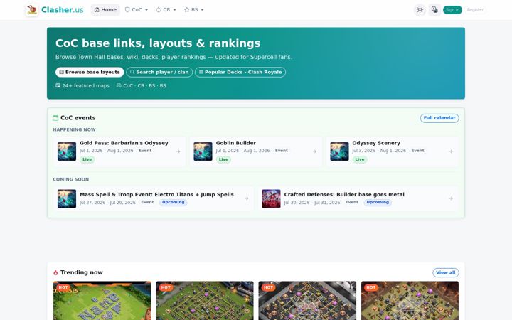 Screenshot of cocmap.com