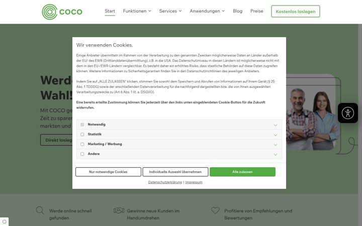 Skärmbild av coco-online.de