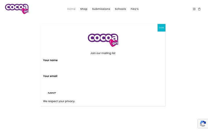 Screenshot of cocoagirl.com