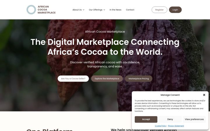 Screenshot of cocoamarket.com