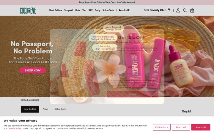 Screenshot van cocoandeve.com