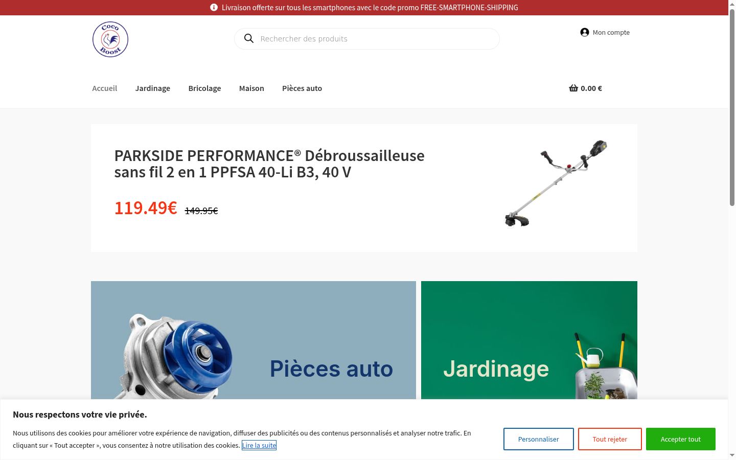 Posnetek zaslona pasice za privolitev, prikazane pred kakršno koli interakcijo
