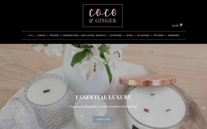 Snímek obrazovky cocoginger.co.uk