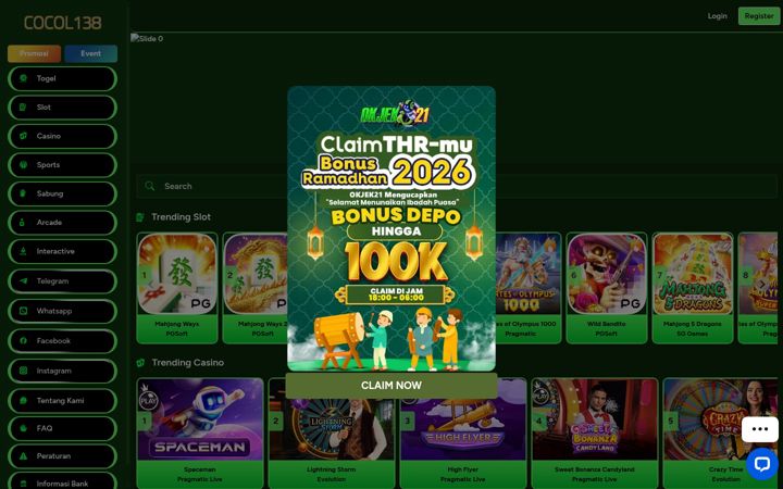 Screenshot of cocol138slot.com