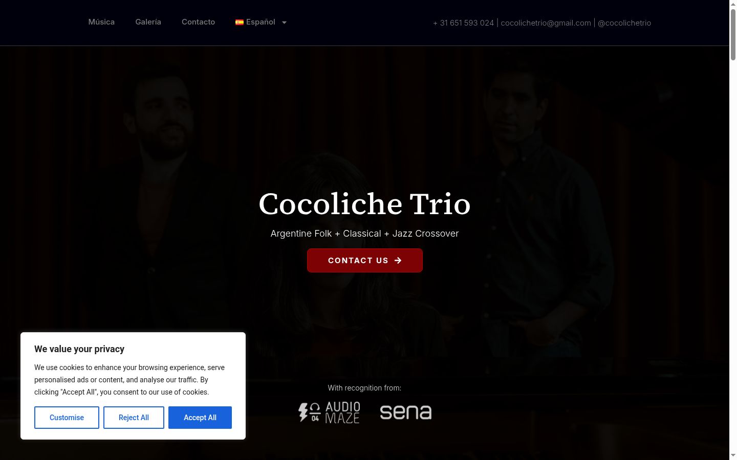 Screenshot του banner συγκατάθεσης που εμφανίστηκε πριν από οποιαδήποτε αλληλεπίδραση