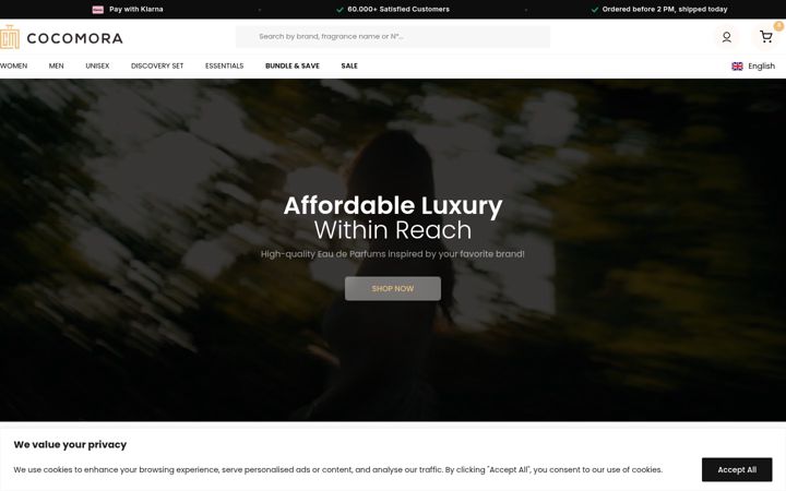 Screenshot of cocomora.com
